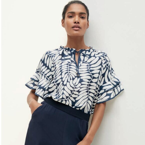 The Fold London Sithonia Top in Navy Size 2 - Picture 1 of 4